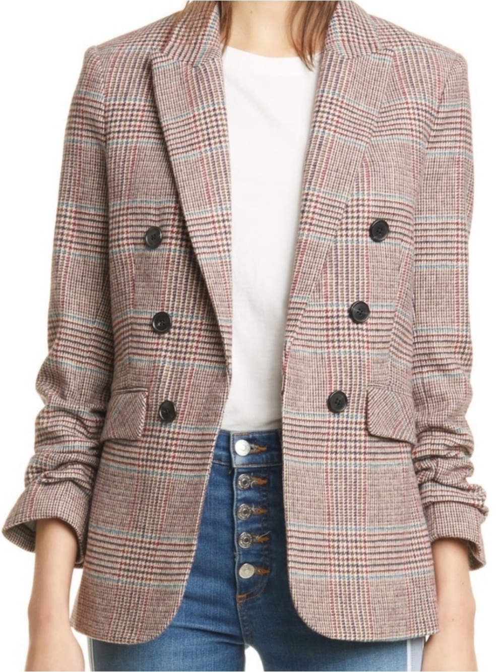 Veronica Beard Beacon Dickey Jacket Plaid Blazer Multi-Color Size 6
